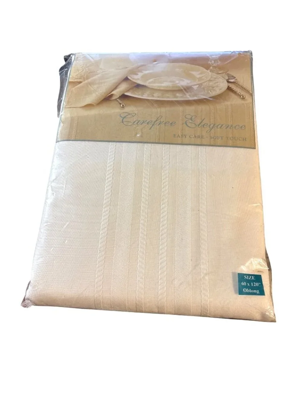 Bardwil Carefree Elegance Tablecloth 60 x 120 Oblong White Polyester Easy Care S
